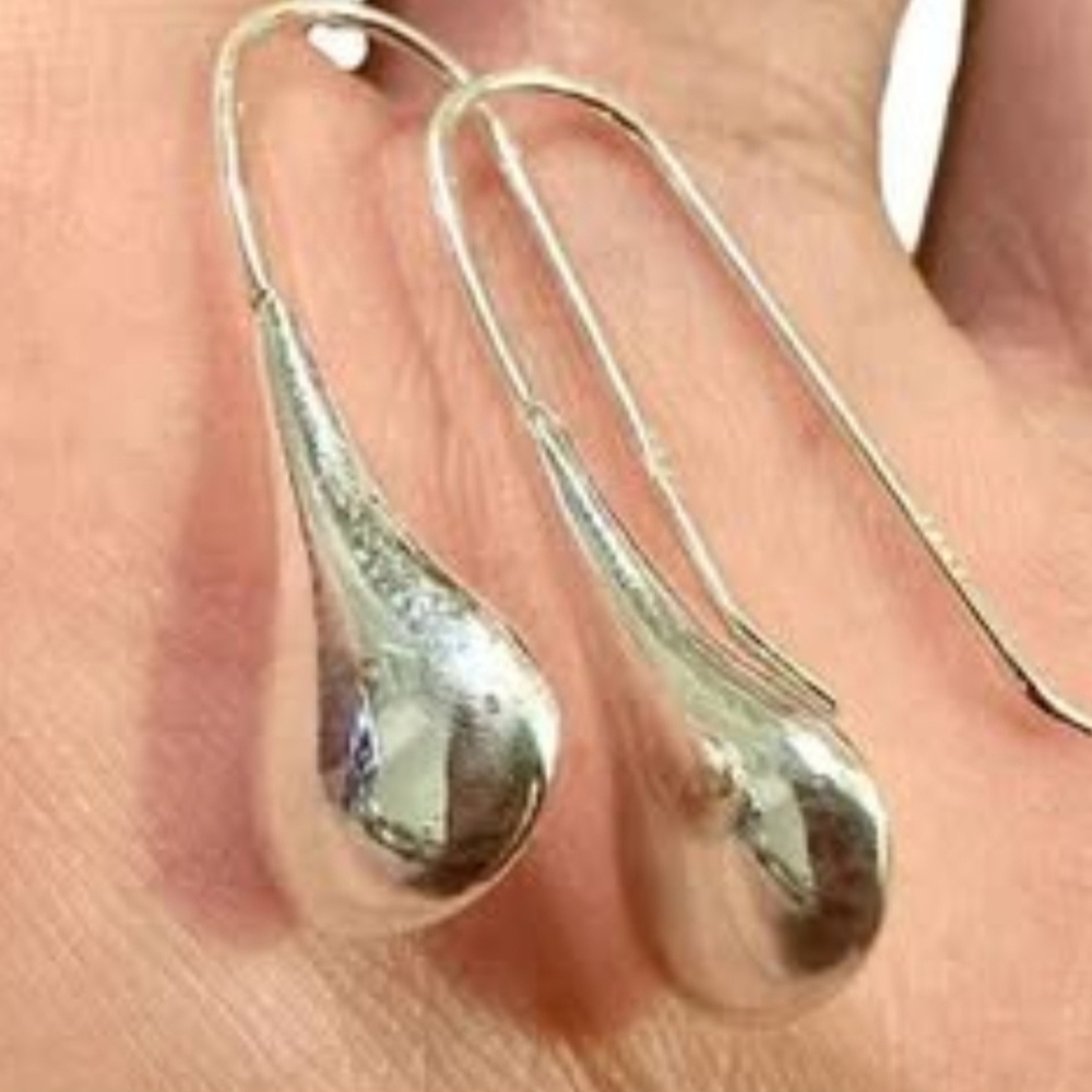 925 Sterling Silver Tear Drop Hook Dangle Drop Earrings for Women Gift - Picture 7 of 8